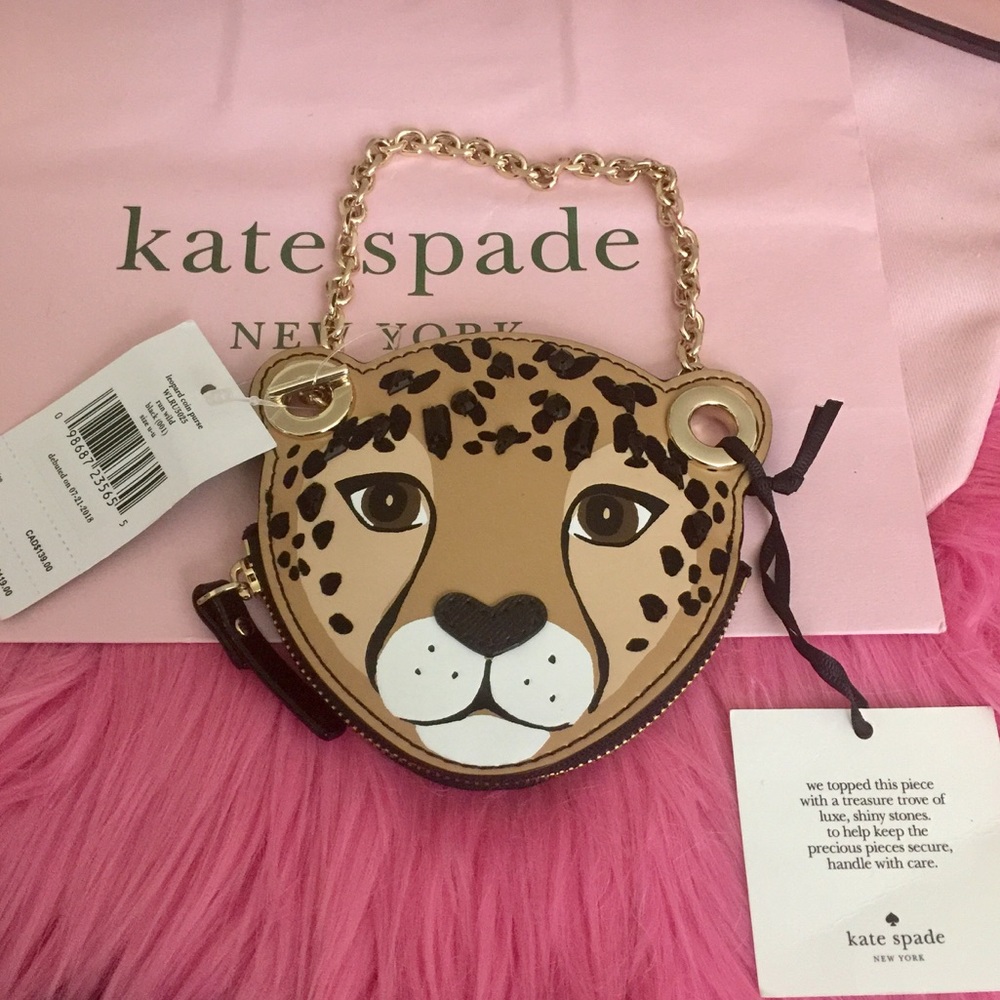 Kate Spade Leopard Coin Purse Leather NWT